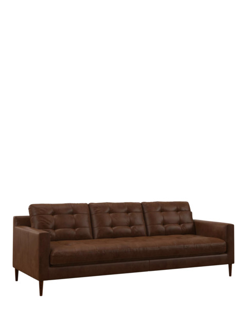 John Lewis Draper II Grand 4 Seater Leather Sofa, Dark Leg - image 1