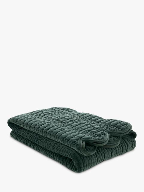 Laura Ashley Velvet Scallop Bedspread, Pine Green - image 1
