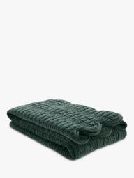 Laura Ashley Velvet Scallop Bedspread, Pine Green - thumbnail 1
