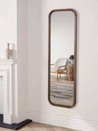 John Lewis Farmhouse Full-Length Rectangular Wood Frame Wall Mirror, 160 x 50cm, Walnut - thumbnail 2