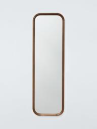 John Lewis Farmhouse Full-Length Rectangular Wood Frame Wall Mirror, 160 x 50cm, Walnut - thumbnail 1