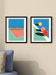 EAST END PRINTS Rosi Feist 'Tennis Balls' Framed Print, Set of 2, 53.4 x 43.4cm, Black - thumbnail 2