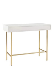 west elm Quinn Lacquer Mini Desk, Haze/Antique Brass - thumbnail 4