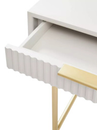 west elm Quinn Lacquer Mini Desk, Haze/Antique Brass - thumbnail 6