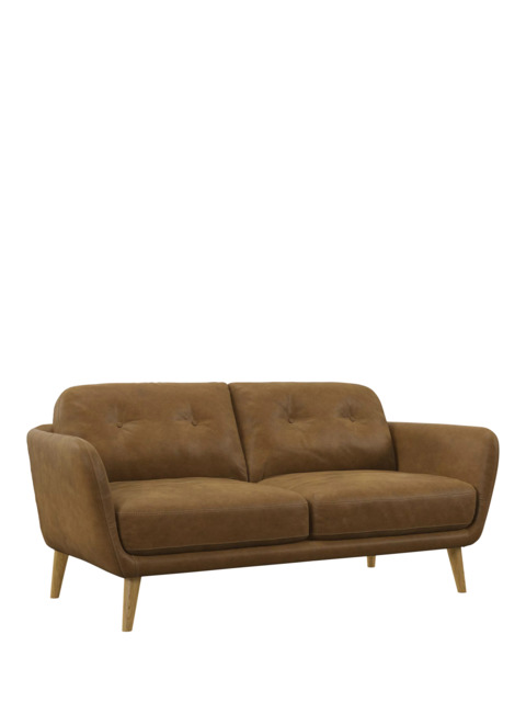 John Lewis Arlo Medium 2 Seater Leather Sofa, Light Leg - image 1