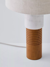 John Lewis Stack Marble Tall Table Lamp, Walnut/White - thumbnail 5