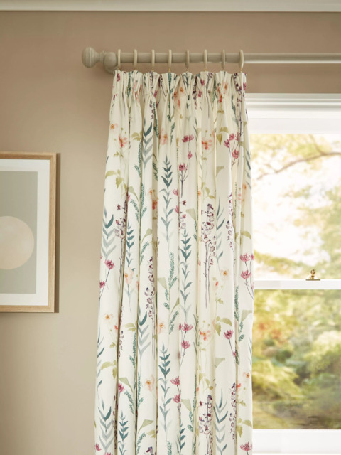 John Lewis Longstock Print Pair Lined Pencil Pleat Curtains, Multi - image 1