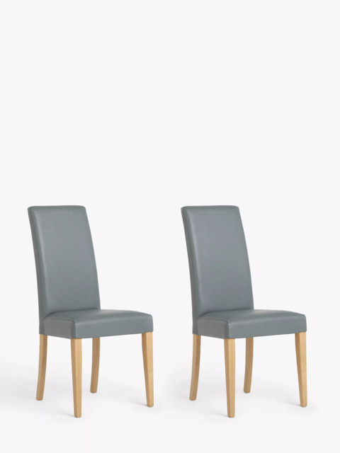 John Lewis Slender Faux Leather Dining Chairs, Set of 2 - image 1