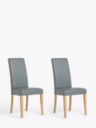 John Lewis Slender Faux Leather Dining Chairs, Set of 2 - thumbnail 1