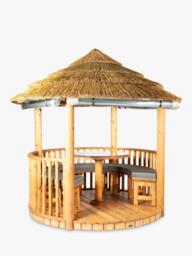 Breeze House Mara Classic Cape Reed Thatch Roof Circular Gazebo, FSC-Certified (Scandinavian Redwood) - thumbnail 3