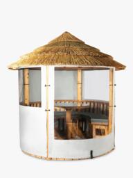 Breeze House Mara Classic Cape Reed Thatch Roof Circular Gazebo, FSC-Certified (Scandinavian Redwood) - thumbnail 4