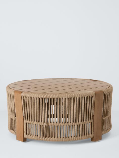John Lewis Cord Round Garden Coffee Table, 80cm, Mocha - image 1
