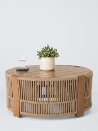 John Lewis Cord Round Garden Coffee Table, 80cm, Mocha - thumbnail 4