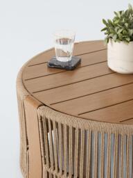 John Lewis Cord Round Garden Coffee Table, 80cm, Mocha - thumbnail 3