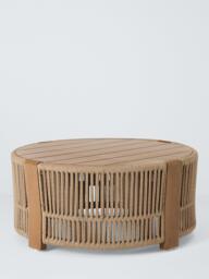 John Lewis Cord Round Garden Coffee Table, 80cm, Mocha