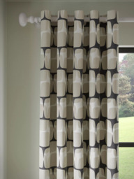 Scion Going Lohko Pair Lined Eyelet Curtains, Putty & Charcoal - thumbnail 1