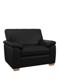 John Lewis Leather Loveseat, Light Leg - thumbnail 1
