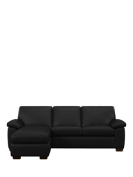 John Lewis Camden LHF Chaise End Leather Sofa Bed, Dark Leg - thumbnail 5