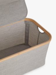 John Lewis Bamboo Rim Lidded Storage Basket, H25 x W53.4 x D33cm - thumbnail 4