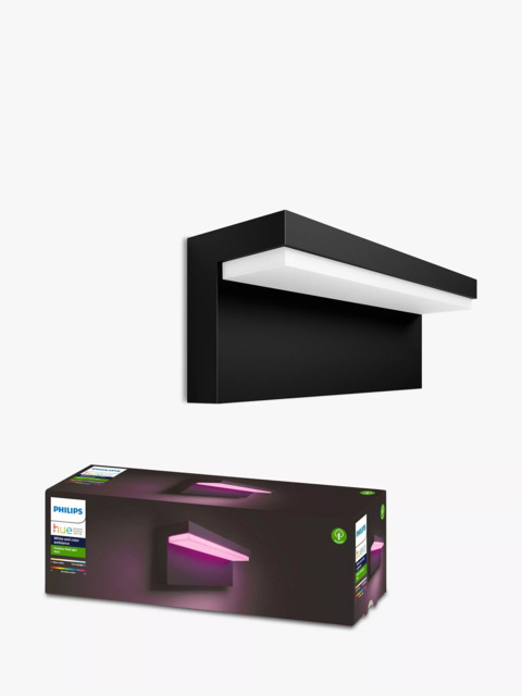 Philips Hue White and Colour Ambiance Nyro LED Smart Outdoor Wall Light, Black - image 1