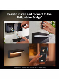 Philips Hue White and Colour Ambiance Nyro LED Smart Outdoor Wall Light, Black - thumbnail 6