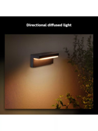 Philips Hue White and Colour Ambiance Nyro LED Smart Outdoor Wall Light, Black - thumbnail 3