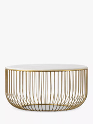 Gallery Direct Sutton Marble Coffee Table, Natural/Gold - thumbnail 2