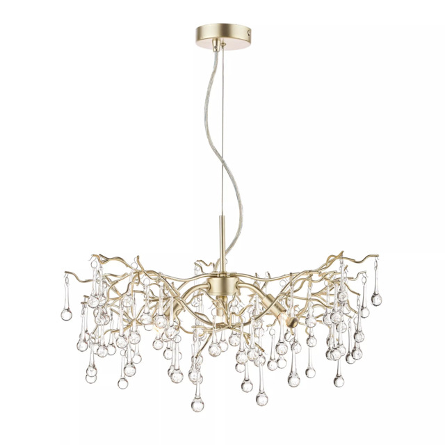 Laura Ashley Willow Crystal Branch Ceiling Light, Satin Champagne - image 1