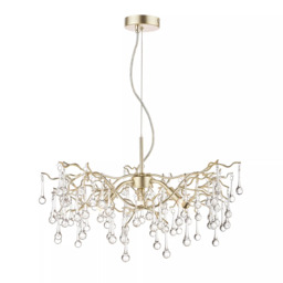 Laura Ashley Willow Crystal Branch Ceiling Light, Satin Champagne - thumbnail 1
