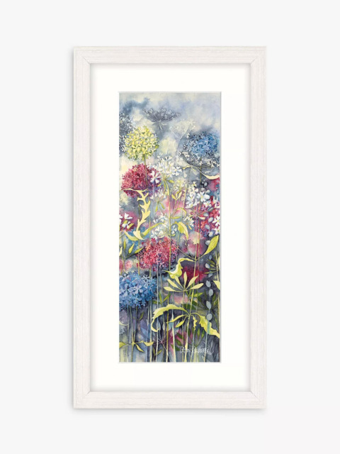 John Lewis Catherine Stephenson Floral 2 Framed Print & Mount, 43.5 x 23.5cm, Blue/Multi