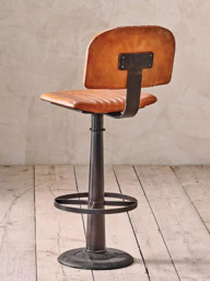 nkuku Narwana Leather Bar Chair, Aged Tan - thumbnail 2