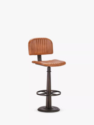 nkuku Narwana Leather Bar Chair, Aged Tan - thumbnail 3