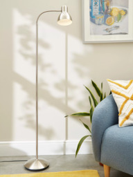 John Lewis Mykki LED Floor Lamp, Satin Nickel - thumbnail 2