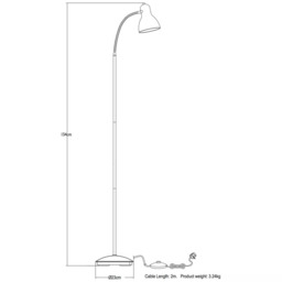 John Lewis Mykki LED Floor Lamp, Satin Nickel - thumbnail 6