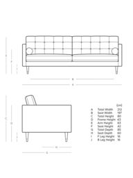 Swoon Porto Large 3 Seater Sofa, Dark Leg - thumbnail 2