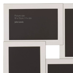 John Lewis Wide Border Multi-Aperture Frame, 4 Photo, Silver Plated - thumbnail 3