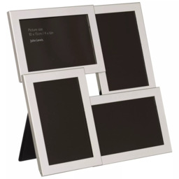 John Lewis Wide Border Multi-Aperture Frame, 4 Photo, Silver Plated - thumbnail 2