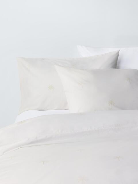 John Lewis Palm Cotton Rich Duvet Cover Set, Natural - image 1