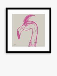 John Lewis Jan Jay 'Margot Flamingo' Framed Print, 53 x 53cm, Multi Multi - thumbnail 1