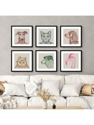 John Lewis Jan Jay 'Margot Flamingo' Framed Print, 53 x 53cm, Multi Multi - thumbnail 4