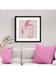 John Lewis Jan Jay 'Margot Flamingo' Framed Print, 53 x 53cm, Multi Multi - thumbnail 2