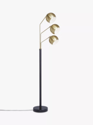 John Lewis Hector 3 Arm Floor Lamp, Antique Brass/Black - thumbnail 4