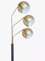 John Lewis Hector 3 Arm Floor Lamp, Antique Brass/Black - thumbnail 5