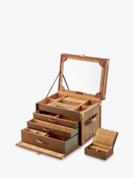 WOLF Ida Trunk Jewellery Box, Khaki - thumbnail 4