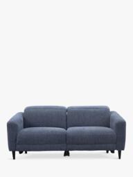 John Lewis OUTLET Glide Large 3 Seater Recliner Sofa, Like New, Navy Chenille - thumbnail 1