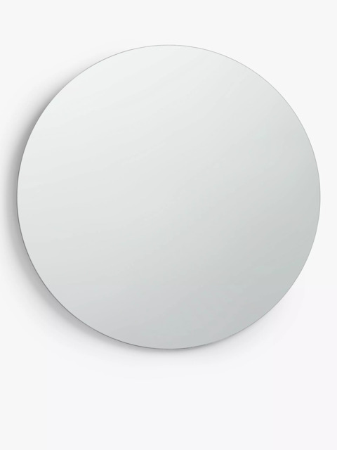 John Lewis Thin Frame Round Wall Mirror, 60cm, Black - image 1