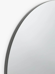 John Lewis Thin Frame Round Wall Mirror, 60cm, Black - thumbnail 2