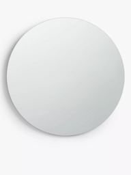 John Lewis Thin Frame Round Wall Mirror, 60cm, Black - thumbnail 1
