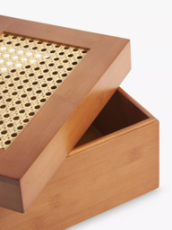 John Lewis Poly Rattan and Bamboo Storage Box, Cherry Wood - thumbnail 4