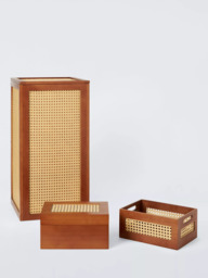 John Lewis Poly Rattan and Bamboo Storage Box, Cherry Wood - thumbnail 5